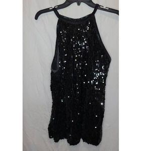 Balera Black Sequin Dance Performance Tank Top Sleeveless LA